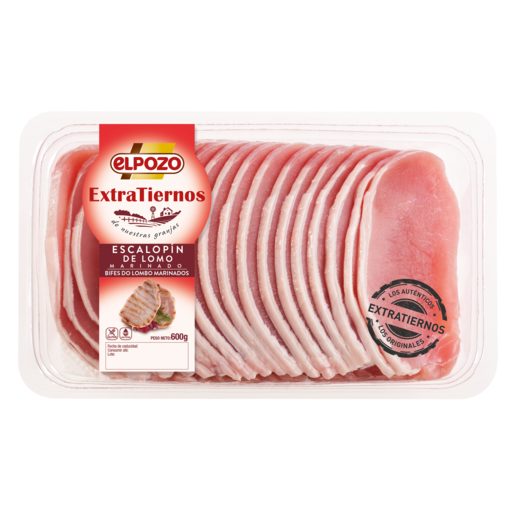 ELPOZO escalopín de lomo de cerdo marinado extratierno bandeja 600 gr