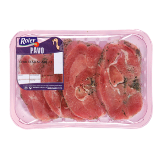 Chuletas de pavo al ajillo bandeja (peso aprox. 800 gr)