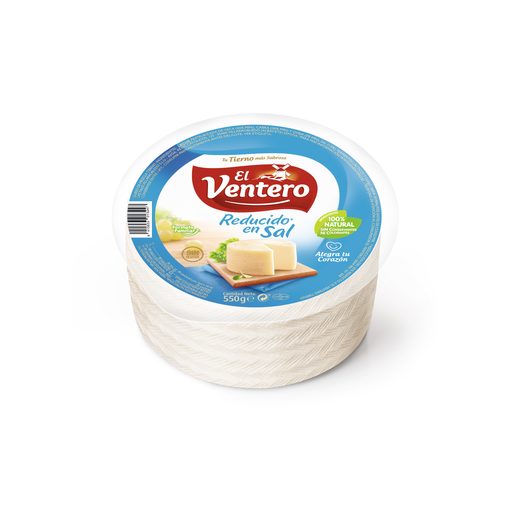 EL VENTERO queso tierno bajo en sal mini pieza 550 gr
