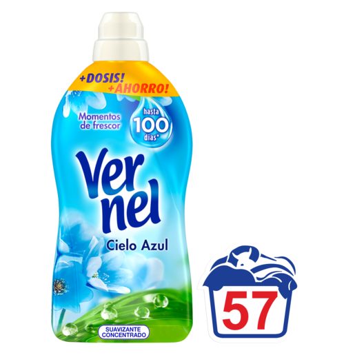 VERNEL suavizante concentrado azul botella 57 lv