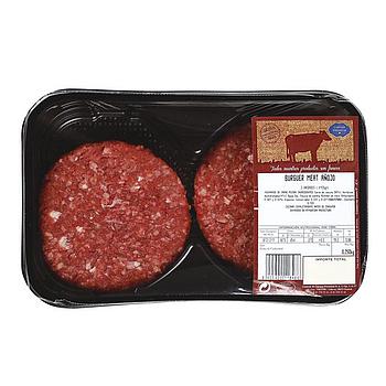 Hamburguesas de vacuno bandeja 2 uds 250 gr