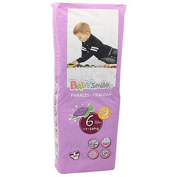 BABYSMILE pañales 17-28 kgs talla 6 paquete 50 uds